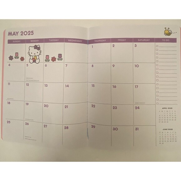 Hello Kitty & Friends 2025 17 Months Planner Calendar College Letters - Picture 6 of 7